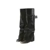 Nuevas botas de moda vintage para mujer, de caña alta, estilosas para piernas gruesas 2026, botas de jinete, hasta la rodilla con hebilla de cinturón