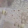 Adesivos de Nail Art em Relevo, Adesivos de Unha Brilhantes de Luxo Leve, Materiais de Nail Art Florais Rosa Retrô, Strass Decorativos para Unhas