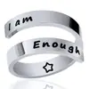 Anillo de Doble Capa Grabado de Moda Japonesa y Coreana Anillo Grabado Simple Abierto Ajustable