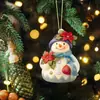 Enfeites de Suspensão Atmosféricos 2D Mais Vendidos Árvore de Natal Acrílico Decorações Planas Feriado Natal Boneco de Neve Natal Cruzamento Criativo Itens