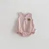 Ropa de Verano Estilo Coreano 2026 para Bebés y Niños Pequeños, Mameluco Delgado sin Mangas con Estampado de Osos para Niños, Niñas de 0 a 2 Años