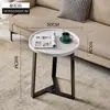 Mesa de Centro Pequena Nórdica, Mesa Lateral de Sofá, Uso Doméstico na Sala de Estar, Mesa de Canto para Apartamento Pequeno, Mesa Redonda Pequena, Gabinete Lateral, Adequado para Apartamentos Pequenos