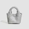 Mini Bolso Tejido a Mano con Acabado de Alta Gama, Bolso de Mano de Moda con Correa de Cadena, Color Sólido, Bolso Cruzado Sencillo para Madre e Hija para Mujeres