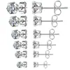 Amazon brote Pendientes de Circonita Blanca 3-8MM Pendientes CZ AliExpress soldadura Pendientes