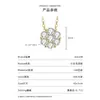 Collar Colgante de Siete Piedras Copo de Nieve Moissanita Chapado en Oro de 14K para Mujer Moda Viaje Lujo Ligero Diseño de Nicho Cadena para Clavícula