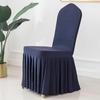 Capa de Cadeira Elástica Estilo Saia para Hotel Universal Casamento Banquete Saia Longa Elástica Cobertura Total Cadeira Venda por Atacado Cor Sólida