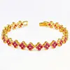 Pulsera de Flor de Cuatro Hojas de Piedra Preciosa Colorida Transfronteriza Europea y Americana, Moderna y Versátil, Lujo Ligero con un Toque de Alta Gama, Pulsera de Cobre Incrustada con Circonita de Diamante Completo
