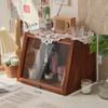 Celebridades de Internet Vintage Madera Hogar Puerta de Vidrio Cosmético Escritorio Casillero Juego de Té Taza de Café Caja de Almacenamiento a Prueba de Polvo