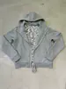 Sudadera con Capucha de Bloques de Color y Rayas Estilo Retro Americano para Hombres y Mujeres Otoño Estilo Universitario Peso Pesado Cuello Alto Casual Cárdigan Ropa Exterior para Parejas