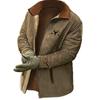 Otoño e Invierno Explosiones Transfronterizo Chaqueta de Solapa Gruesa con Forro Polar para Hombre Abrigo Casual Moderno para Exterior Ropa de Algodón