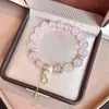 Nuevo Pulsera de Cristal Rosa del Mar de China Oriental Estilo Chino Cristal Natural para Mujer Venta al por Mayor Pulsera de Cristal Fresa Amor para Niñas Diseño Regalo