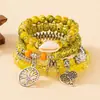 Pulseira Clássica de Conchas para Férias, Venda Quente Transfronteiriça, Conjunto de 4 Peças, Multicamadas Elástica, Joia de Mão Boêmia, Atacado