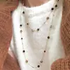 Largo Otoño e Invierno Piedra Ojo de Tigre Natural Perla de Forma Especial Corte Flor Cuentas Collar Apilable Lujo Accesible Cadena de Suéter de Gama Alta