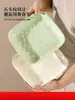 Pratos Novos Estilo Branco Leite e Verde Leite, Pratos Quadrados Cerâmicos Domésticos, Pratos Redondos, Pratos Fundos Grandes para Sopa de 8 polegadas