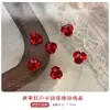 Decorações Vermelhas Brilhantes para Unhas de Ano Novo, Bolas de Diamante de Cristal Mini com Acabamento Cintilante, Acessórios de Diamante para Unhas Atacado