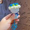 Llavero Colgante de Florero de Lana Tejido a Mano Colgante para Llavero de Mochila Escolar de Pareja Regalo del Día de San Valentín
