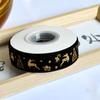 Cinta de Terciopelo Estampada en Oro Estilo Nuevo Estilo Navideño Cinta Decorativa Navideña Material para Lazo de Caja de Regalo Empaque de Regalo