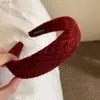Faixa de Cabeça de Lã Tricotada Outono e Inverno Nova Simples Esponja Alta no Topo da Cabeça Faixa Elegante Versátil Mostra o Rosto Pequeno Pacote de Cabelo Acessório de Cabeça