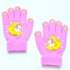 Guantes Cálidos de Punto para Niños Estampados de Cinco Dedos Estudiante Otoño e Invierno a Prueba de Frío Dinosaurio Unicornio Astronauta Dibujos Animados Lindo