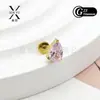 Set de Uñas para Labios y Garras de Titanio F136 con Circonita 5A, Pendientes de Piedras Preciosas de Colores Geométricos Pequeños, Pendientes de Moda con Forma de Gota de Agua