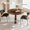 Silla de Comedor Minimalista Italiana de Madera Maciza, Mesa y Sillas de Comedor para el Hogar de Diseño Estilo Vintage, Silla de Escritorio de Lujo Ligero de Cuero Genuino con Respaldo