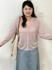 Chaqueta fina de color liso versátil para mujer talla grande, top casual, cárdigan de punto holgado para otoño 2026, para damas talla grande