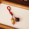 Llave de cadena Colgante Ruyi de Palisandro Natural Caqui Buena Acción Cacahuete Colgante de Bolsa Nuevo Estilo Chino Antiguo Colgante de Cuerda de Wadeo