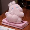 Almohada de Peluche de Dibujos Animados Dos en Uno, Almohada para Siesta en la Oficina, Cojín para Sentarse Largo, Almohada Suave de Felpa de Coral