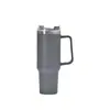 Taza de coche con asa de 40 oz para viajes transfronterizos, acero inoxidable, gran capacidad, aislamiento, taza con pajilla, taza de hielo para coche