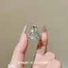 Anel de gota d'água de prata estilo Palácio Hua Guan Xing Yao, luxo leve, moda de alta qualidade e anel elegante