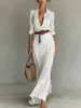 2025 Estação Independente Roupas Femininas Europeias e Americanas Outono Elegante Elegante Sexy Cor Sólida Vestido Assimétrico Plissado com Cinto