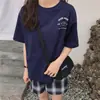 Camiseta de Manga Corta con Estampado de Dibujos Animados Ropa de Verano para Mujer 2025 Estilo Coreano Cuello Redondo Casual Holgada Tops para Mujer del Sudeste Asiático Venta al por Mayor