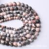 Pulsera de Cuentas Sueltas de Cebra Rosa Accesorios para Enhebrar Semi-Terminado DIY Hecho a Mano Piedra Natural Joyería de Estilo Étnico