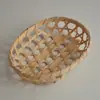 Mini Tecelagem de Bambu Produtos de Bambu Peneira Cesto de Varrer Bandeja de Bambu Jardim de Infância Decoração Artesanal Estilo Antigo Adereços para Fotografia