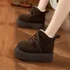 Botas de Nieve de Suela Gruesa Forradas de Felpa para Mujer, Nuevos Zapatos de Algodón Cálidos Versátiles de Caña Alta para Invierno 2026, Botines con Aumento Oculto de Altura para Mujer