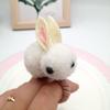 Horquilla de orejas de conejo de peluche tridimensional, estilo coreano, pequeña y linda, para otoño e invierno, para mujer, cuerda para el cabello, accesorios para el cabello para niños.