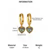 Pendientes de Ojo de Diablo de Moda en Forma de Corazón Pendientes Colgantes de Amor en Forma de Corazón Transfronterizos Chapados en Oro de 18k con Circonitas