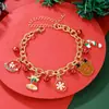 Pulseras Navideñas Transfronterizas, Cascabeles, Adornos de Mano de Perlas, Colgantes de Copo de Nieve y Ciervo, Accesorios Festivos Navideños, Pulseras de Navidad