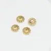 Estrella de seis puntas de oro de 14k que conserva el color 8 mm portaflores capuchón de flor hueco portacuentas pulsera DIY accesorios de joyería