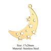 Paquete de 5 colgantes de acero de titanio con forma de gota de agua, sol, nubes de arcoíris, accesorios de joyería DIY, colgante de collar de acero inoxidable con forma de estrella y luna