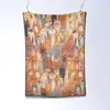 Bufanda de Otoño e Invierno de Nuevo Estilo Transfronteriza para Mujer, Bufanda Chal Cálido de Felpa Abstracta con Borlas, Estilo Artístico Retro Pintura al Óleo
