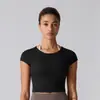 Top Deportivo Secado Rápido Adelgazante Nuevo Primavera Verano Running al Aire Libre Moldeador de Cuerpo Manga Corta Transpirable Sin Costuras Camiseta Ropa de Yoga para Mujer