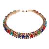 Pulsera Pequeña Fresca para Mujer Multicolor Cristal de Imitación Lujo Estilo Bohemio Estilo Ins Normcore Versátil Pulsera de Aleación