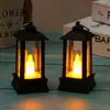 Lámpara de aceite mini pequeña de Navidad, lámpara de vela electrónica LED, linterna pequeña retro, adornos, diseño creativo para ambiente de fiesta