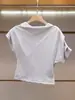 Shenzhen Nanyou Roupas Femininas de Alta Qualidade Verão Novo Estilo Coreano Moda Casual Solta Emagrecedora Manga Curta Off-Shoulder Camiseta para Mulheres