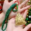 Novo Pingente de Celular Árvore de Natal Dourada Ouro Puro 999 Chaveiro Criativo Pingente de Bolsa Presente de Natal
