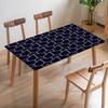 Mantel Geométrico poligonal con Borde Dorado Personalizado para Mesa de Comedor con Borde de Tela Estampado Digital, Mantel Rectangular