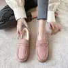 Zapatos Gruesos Peludos con Forro de Lana 2025 para Mujer, Mocasines Cálidos y Cómodos de Suela Suave para Otoño e Invierno, Zapatos de Algodón con Suelas Gruesas