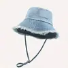 En stock Algodón Puro Lavado Sombrero de Pescador con Volantes Hyun-a Sombrero de Cubo para Mujer para Compras y Viajes Sombrero de Sol Personalizado de Moda