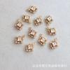 Pingente Quadrado de Pedra com Borda Redonda de Bilhão Pendurado Individualmente 14mm Cobre com Cobre Dourado que Mantém a Cor Couro Acessórios de Joias Feitos à Mão DIY